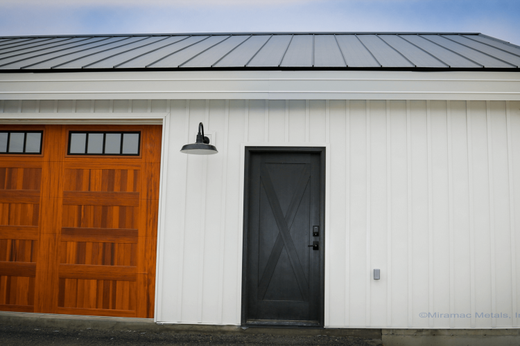 Steel siding panel board and batten. 10" Batt'n Loc Panel