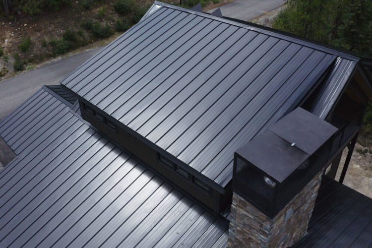 Black Snap Lock Roofing Panels on a Home