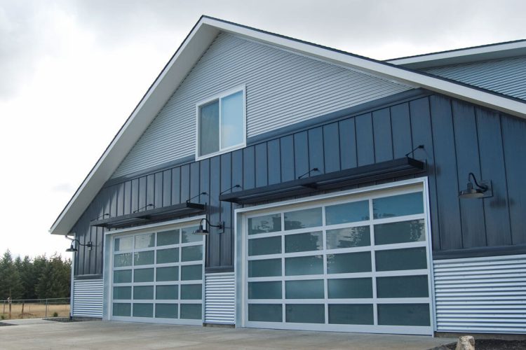 Side View Home with Snap Lock Dark Grey Siding